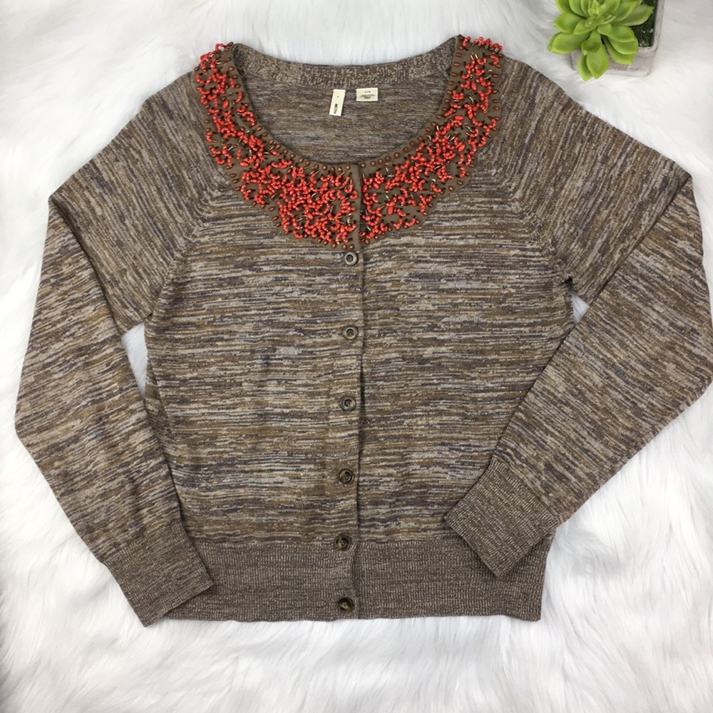 Moth for Anthropologie beaded cardigan xl